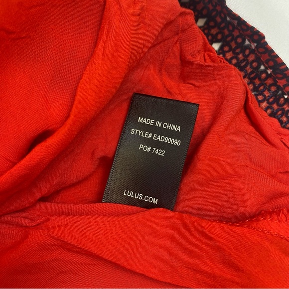 Lulus La Vie En Roses Navy Blue and Red Floral Print Dress - Picture 7 of 9